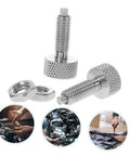 2 Pack Badass Stainless Steel Locking Plunger Featuring A Slick Knurled Handle And Dope Retractable Spring Indexing Pin for toolboxes and machinery.