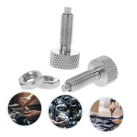 2 Pack Badass Stainless Steel Locking Plunger Featuring A Slick Knurled Handle And Dope Retractable Spring Indexing Pin for toolboxes and machinery.
