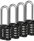 4 Pack 2.6 Inch Shackle 4 Digit Outdoor Waterproof Padlocks for Hasps Lockers Fences Gates Toolboxes and Cabinets Heavy Duty Zinc Alloy Security Locks