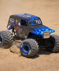1 By 18 Scale Mini LMT Son Uva Digger 2S 4X4 RTR Brushed Monster Truck Blue Ready To Run With Battery And Charger LED headlights