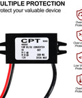 12V To 5V Buck Converter Module With 3A 15W Output, Micro USB Power Adapter, DC-DC Regulator For Your Ride Setup, compact design