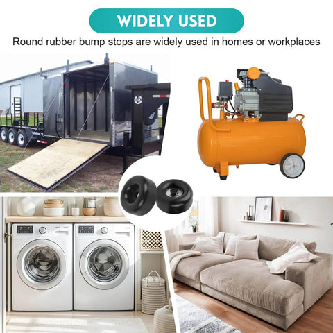 Heavy Duty Round Rubber Trailer Ramp Door Bumpers Set Of 4 With Mounting Hardware use in trailers, homes, outdoor equipment