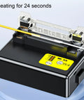 Cryfokt Splicer Heater W External Heat Shrink Tube Heating Furnace Rechargeable Li Ion Battery 5100Mah in use with heating indicator.