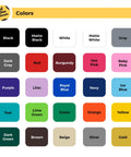 Customizable Business Hours Sign For Your Biz Storefront And Office Weatherproof Vinyl Decal Door Sign color options chart