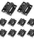 10 Piece Adjustable Torque Door Hinges Set Black Plastic Position Control Hinges 43mm by 36mm With 4 Countersunk Holes