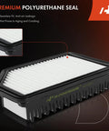 Close-up of engine air filter with premium polyurethane seal for Hyundai Accent, Veloster, Kia Rio, Soul, front rigid panel 281131R100