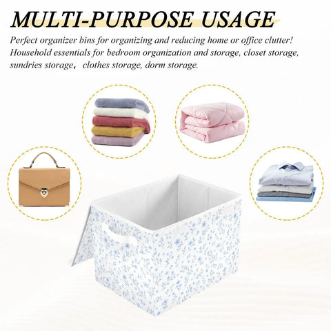 Built Tight Foldable Storage Bin With Heavy Duty Handles And Velcro Close Top for organized closet and dorm storage.