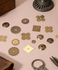 Set Of 10 Vintage Brass Cabinet Backplates With 1 Inch Floral Flower Shape Washers For Doors Drawers Cupboards And Closets