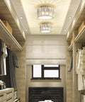 Mini Flush Mount Crystal Chandelier Ceiling Light With G9 Socket For Hallways And Bathrooms in modern closet space