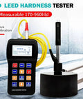 Portable Leeb Hardness Tester For Metals With D Type Impact 170 To 960 HLD Range And 360 Degree Multi Scale Conversion HL HRC HRB HB HV HRA HS Large Screen On The Go Quick Metal Hardness Readings, handheld unit with probe