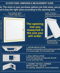 Access panel measurement guide for Galvanized Steel Attic Access Panel With Smooth Flush Door For Drywall Ceilings And Walls Sweet Fit Plumbing Service Cover Plate 22 By 36 Inches.