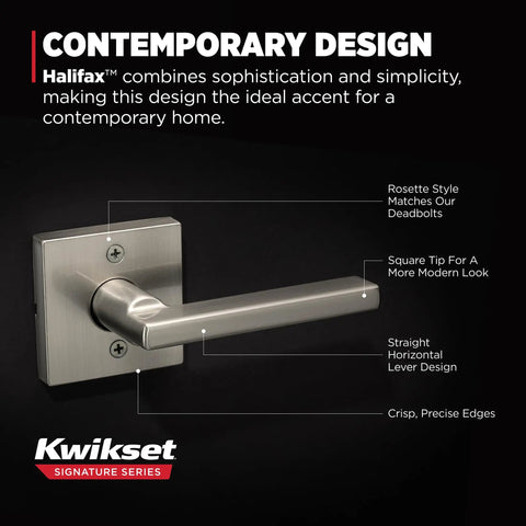 Dummy Door Handle Lever For Closets And Pantries, Satin Nickel Non Turning, Contemporary Design, Reversible for Left or Right Doors.