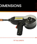 Spool Gun For 250 WFG MIG Welder 20 Foot Lead See Through Cover For Quick Wire Checks showing dimensions of 15" length and 7" width