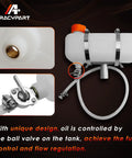 Oiler Kit For Chainsaw Milling Attachments; features 1.5L tank, metal valve for flow control, and hose clamps for installation.