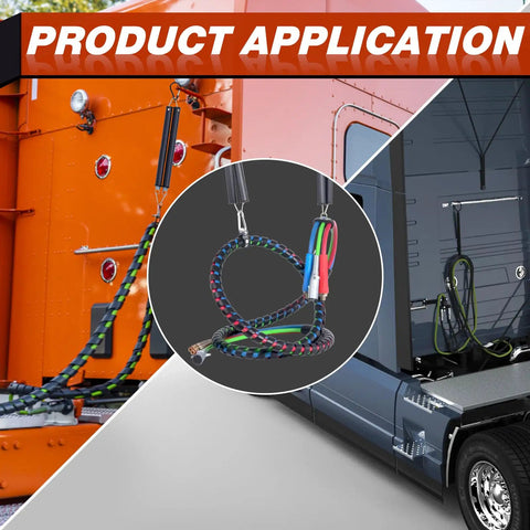 Dual Tender Spring Kit For Semi Truck Air Lines With 16 Inch Length And 3 In 1 Hose Holder And 3 Hole Clamp Holder Heavy Duty Air Line Mounts For Trucks Trailers And Tractors installed