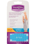 Packaging of PerfectFit Wrist Brace For Women Right Hand Support showing right hand brace design and sizing chart.