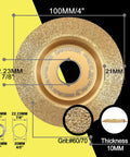 Pro Quality Wood Carving Grinding Disc And Cup Wheel For Angle Grinders Ideal For Stump Shaping And Root Carving with dimensions 100MM/4".