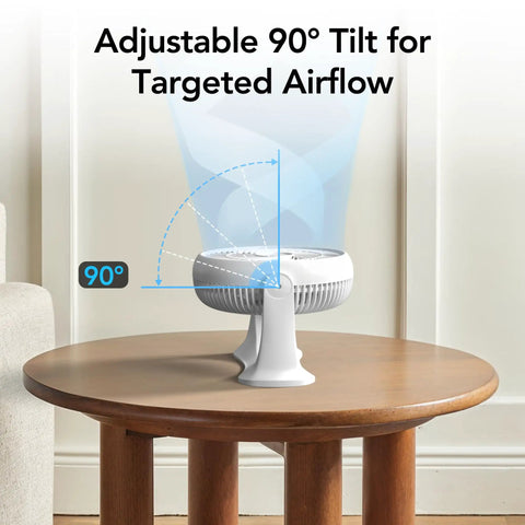 11 Inch Desk Fan With Three Speed Settings Dead Quiet Personal Air Circulator Bringing No Fuss Ninety Degree Tilt Adjustable Handle And Cool Breeze For Bedroom Office Or Sleeping Area White