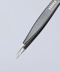 ESD Safe Straight Tip Tweezers, 5-1/4 Inch Stainless Steel, Black Finish, Pro Grade Electronics Assembly Tool for Delicate Grips and Small Parts Handling
