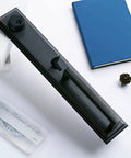 Top view of Reversible Double Door Handle Set With Deadbolt And Lever, 16.5 Inch Oil Rubbed Bronze Security Entrance Lock, Left Or Right Handed, Full Plate Style, Includes Two Keyed Alike Cylinders, X-2011ORB-SET