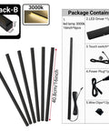 Black LED Recessed Lighting Kit Dope Six Pack Sixteen Inch 3000K Dimmable Warm White Lights components and packaging info