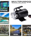 Powerful 115V 330 GPH Electric Utility Pump Kit With On Off Switch shown with various applications like aquariums and pools.