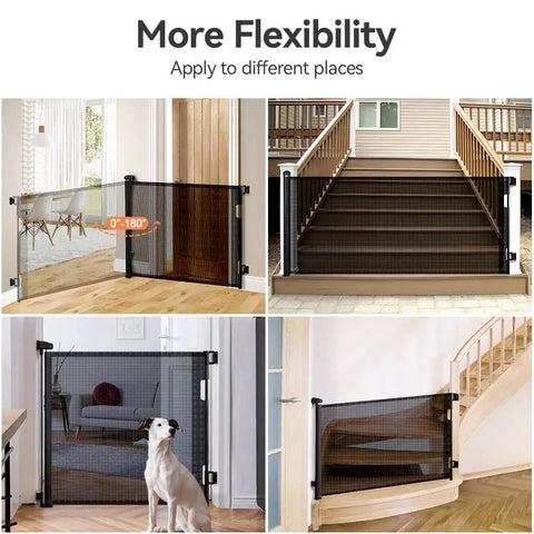 Retractable Baby Gate for Stairs and Doorways, 0-71 Inch Adjustable Mesh Gate, 33 Inch Tall Extra Wide, versatile use in home