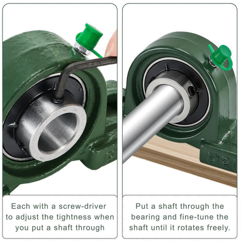 Hacaroa 8-pack UCP204-12 pillow block bearing, 3/4 in bore, chrome steel bearing in green cast-iron housing