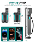 Back view of Bluetooth Barcode Scanner Wireless 2D 1D Back Clip Reader With USB C Wired And 2.4G Wireless Options attached to phone