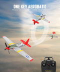4 Channel RC Plane With 6 Axis Gyro, Easy To Fly For Beginners And Adults, Aerobatics Ready, P51D Mustang Style performing aerobatics