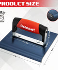 Pro Grade Blue Steel Concrete Edger 6x6 Inch With Soft Grip Handle, high carbon masonry finishing tool dimensions