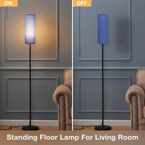 Blue Shade Floor Lamp Tall 65 Inch Standing Lamp For Living Room And Bedroom, Dope Modern Minimalist Pole Lamp With Industrial Style, E26 Bulb Ready, Ideal Home Decor For Office