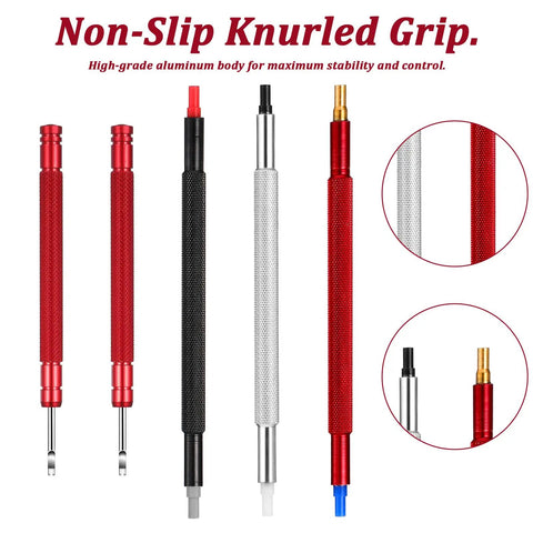 5 Piece Watch Hands Repair Tool Kit For Precise Hand Removal Pro Grade featuring knurled grip metal tools for dial work