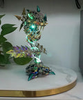 3D Metal Puzzle Kit For Adults Hands-On Can-nibal Flower Mechanical Assembly Model Chom-per Build Jigsaw Craft Brain Teaser Noisy But Fun Desk Decor Gift 770 Plus Pieces For Halloween Premium Stainless Steel Copper Alloy Construction Durable Office, lit on desk