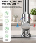 Jlerli Pull-Down Kitchen Faucet, High Arc, Brushed Nickel, 3-Modes Sprayer with temperature control dial.