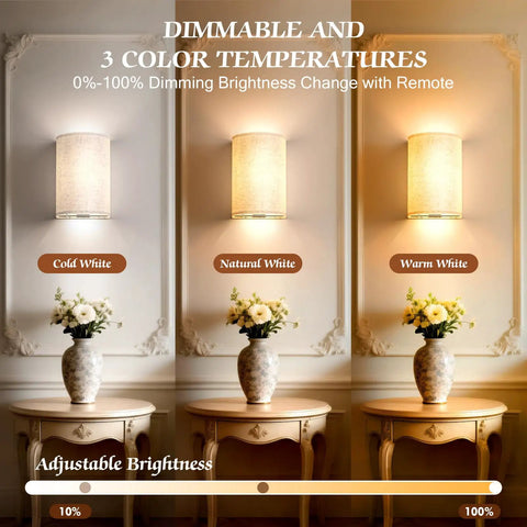 Wireless Rechargeable Wall Sconces Set Of Two Featuring 16 Rgb Hues And Three Warm Tones delivering brightness options and styles.