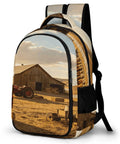 Tractor Barn Farm Landscape Printed Backpack For Unisex Everyday Use With Large Capacity Durable Polyester Daypack featuring barn print