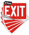 5 Pack Exit Signs For Doors And Walls, High Visibility Red Safety Stickers, Premium Self Adhesive Vinyl, Easy To Install, Durable Wall Or Door Mount, Ideal For Office Buildings, Schools, Retail Stores, And Commercial Spaces stack