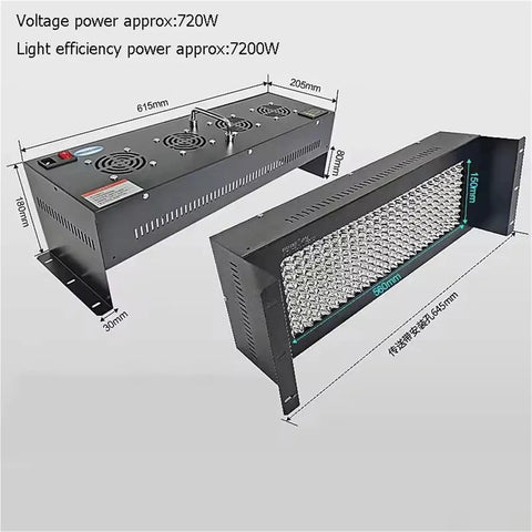 Straight Up Heavy Duty Dual Head UV LED Curing Lamp 7200W Slick Post Cure Rig For 3D Printed Resin Models And Circuit Board Screen Repair With 365nm 395nm 405nm Settings