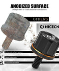 Comparison of rusted bolt and new NiceCNC black anodized aluminum bolt with corrosion resistance features.