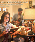 3 Way Dimmable Touch Table Lamps Set Of 2 For Living Room And Bedroom With USB Charging Ports Bedside Nightstand Reading Lamps Vintage Vine Design Bulbs Included Retro End Table Office Lighting on table with person reading and diffuser