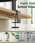 3 Tier Clamp On Desk Shelf With Height Adjustment And 360 Degree Rotatable Tray showing stable bottom clamp fixture
