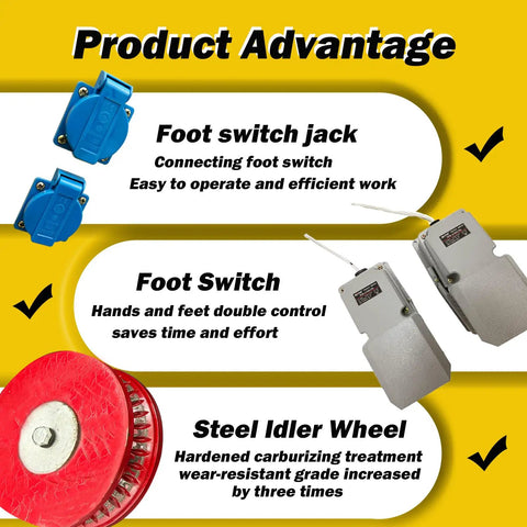 Foot switch jacks and foot switch for Industrial Rebar Circle Bending Machine Automatic Steel Bar Coiler 4KW Electric Bender.