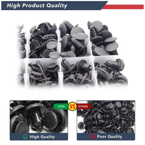 330 Piece Car Nylon Rivets Fasteners Push Type Clips Kit With 12 Sizes for Ford Honda GM Acura Chrysler in organizer box, high quality comparison