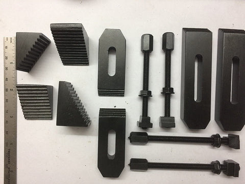 24 Piece Clamp Kit For Milling Machines And Rotary Tables M6 Thread Includes Tee Nuts and other components on display.