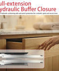 6 Pair 14 Inch Undermount Drawer Slides Soft Close Full Extension Cabinet Hardware showing hydraulic closure and polished silver runners.