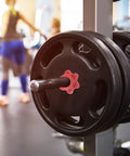 Anti Skid Barbell Self Locking Nuts Four Pack Red Plastic Security Nuts For Home Gym And Weight Lifting Accessories