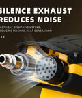 Low Noise 6 Inch DA Sander For Auto Body with noise reduction exhaust design shown in close-up detail.