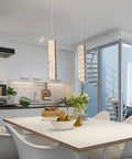 Crystal Ceiling Light With Remote 3 Color Dimmable Modern Flush Mount LED Fixture in a modern kitchen setting.