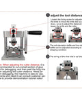 Essential Hand Crank Wire Stripping Machine For Copper Cable with adjustments for tool distance, showing setup instructions.